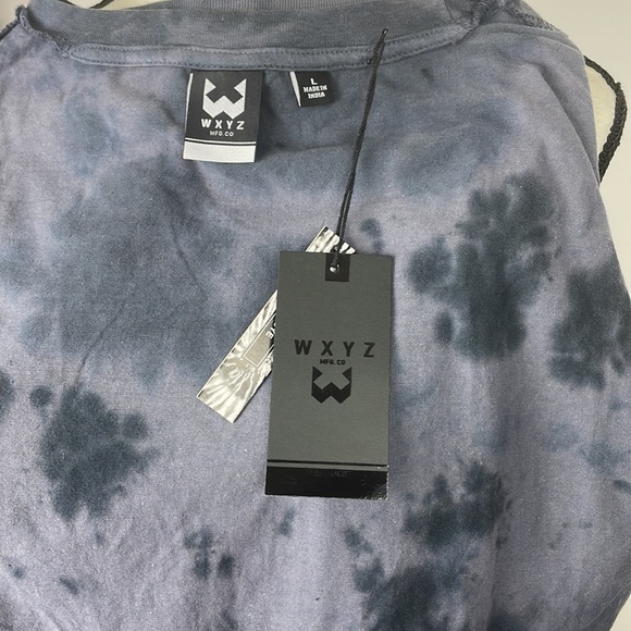 W X Y Z Mfg. Co. Tie Dye Black T-Shirt Skull Size Large - Picture 8 of 9